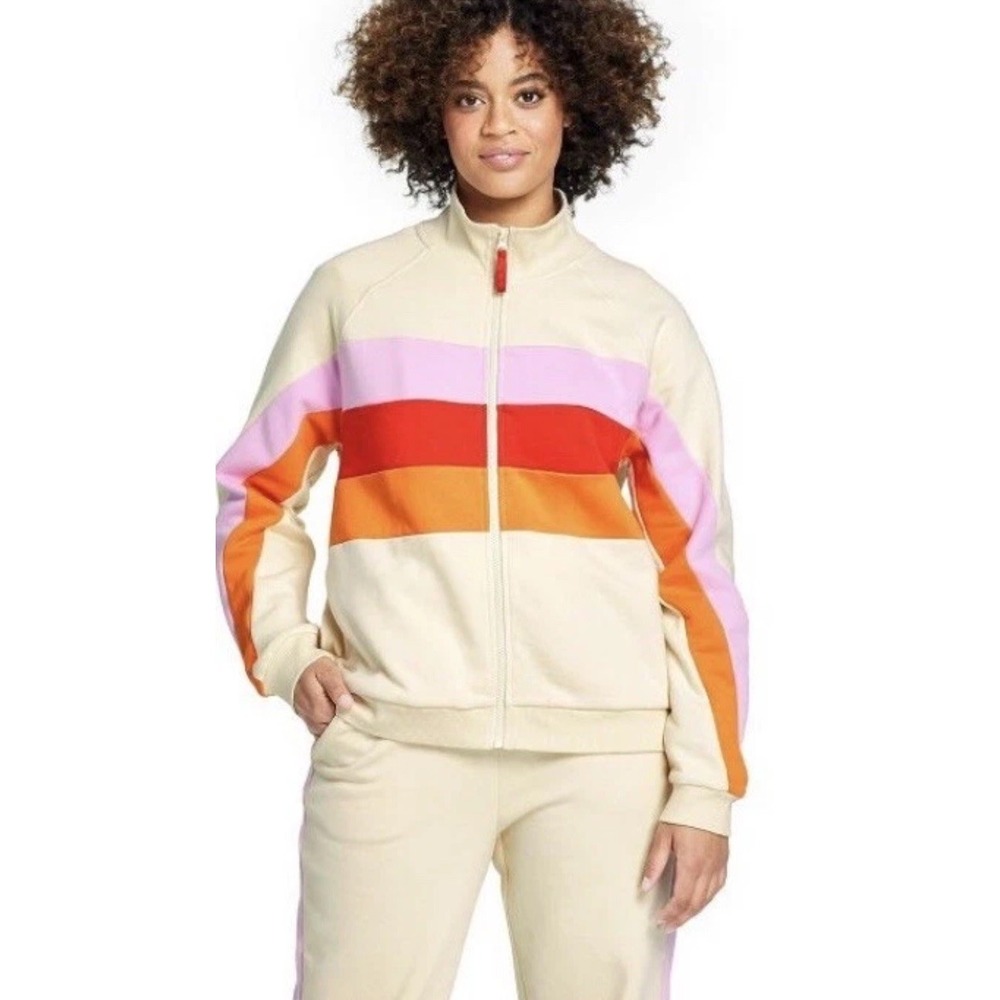 Target x Lego collection womens track jacket Medium New Full Zip Sweater Pink‎
